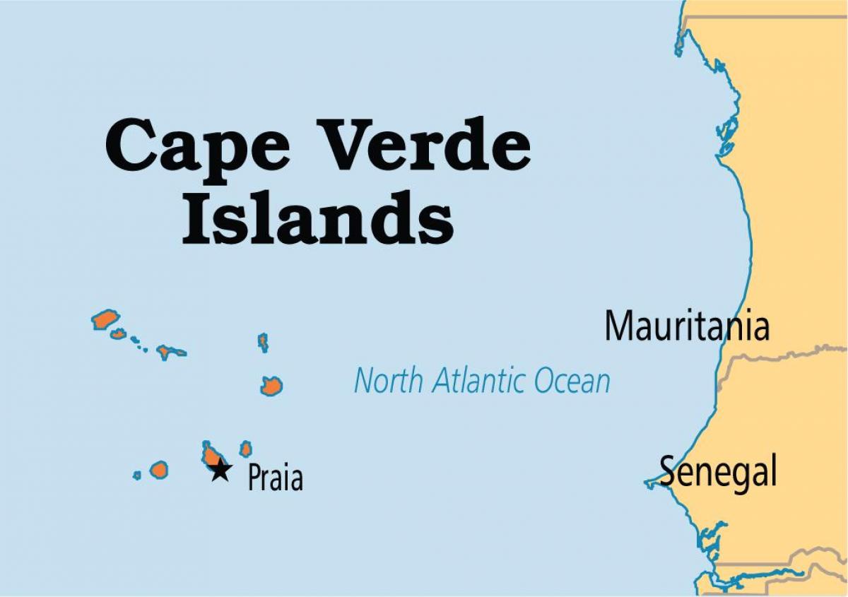 kartta Cape Verden saaret, afrikka