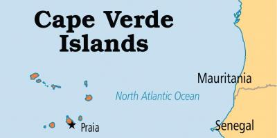 Kartta kartta osoittaa Kap Verden saaret
